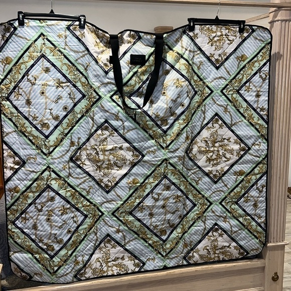 Victorias Secret Packable Blanket Nautical Beach Picnic Blanket Size 52X57 - Picture 3 of 14